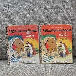 Winnie-the-Pooh Meets Gopher 1972 & 1978 A Little Golden Book Bundle